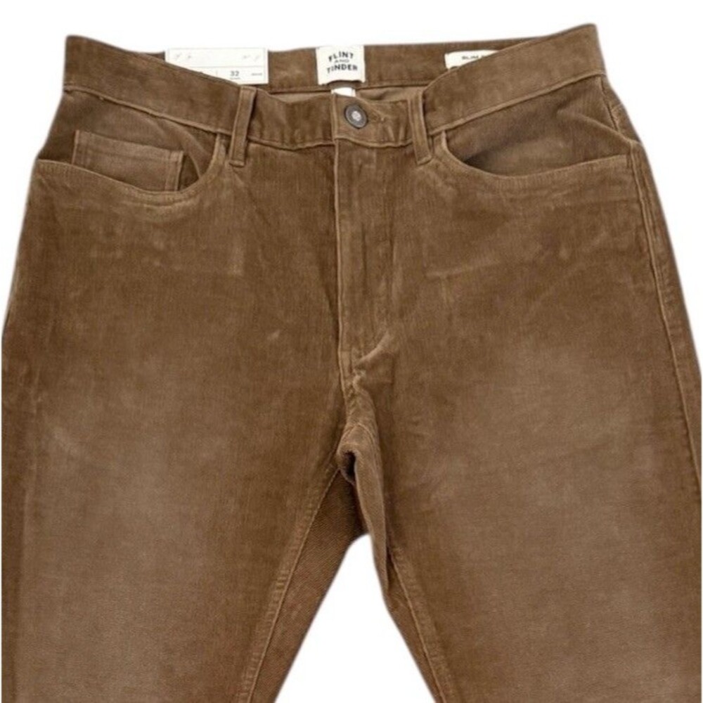 Flint And Tinder Brown Slim Fit Corduroy Men’s Pants Size 32 By 32 - Picture 4 of 10
